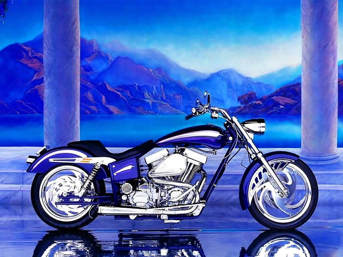 Мотоцикл Харлей Дэвидсон синий